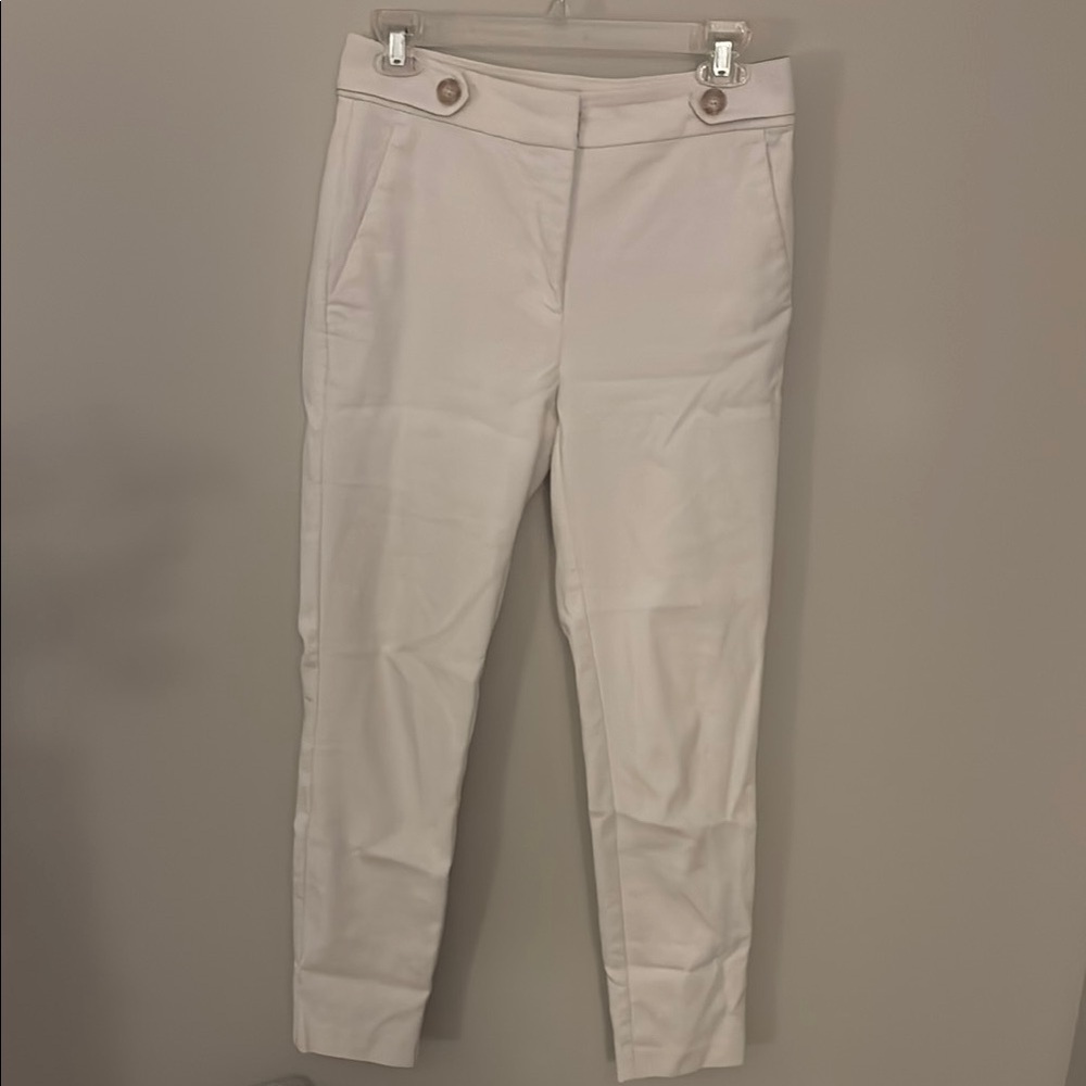 LOFT White Ankle Cropped Pants Slim Fit
